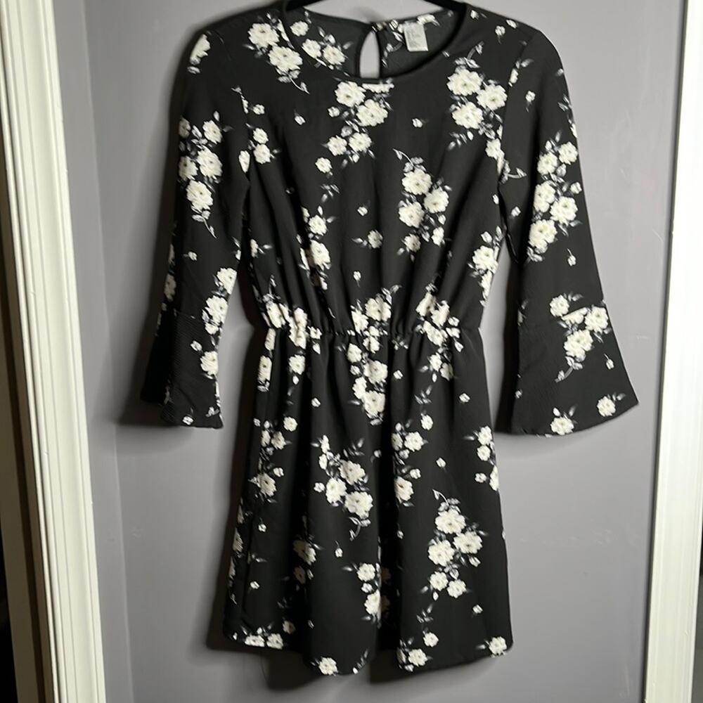 Divided by H&M Black White Floral Dress 2
